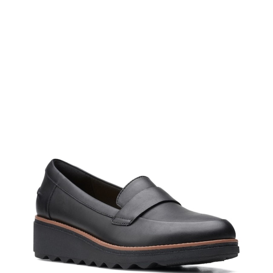 Women Clarks Flats, Loafers & Clogs | Clarks Women'S Sharon Gracie Wedge Penny Loafer