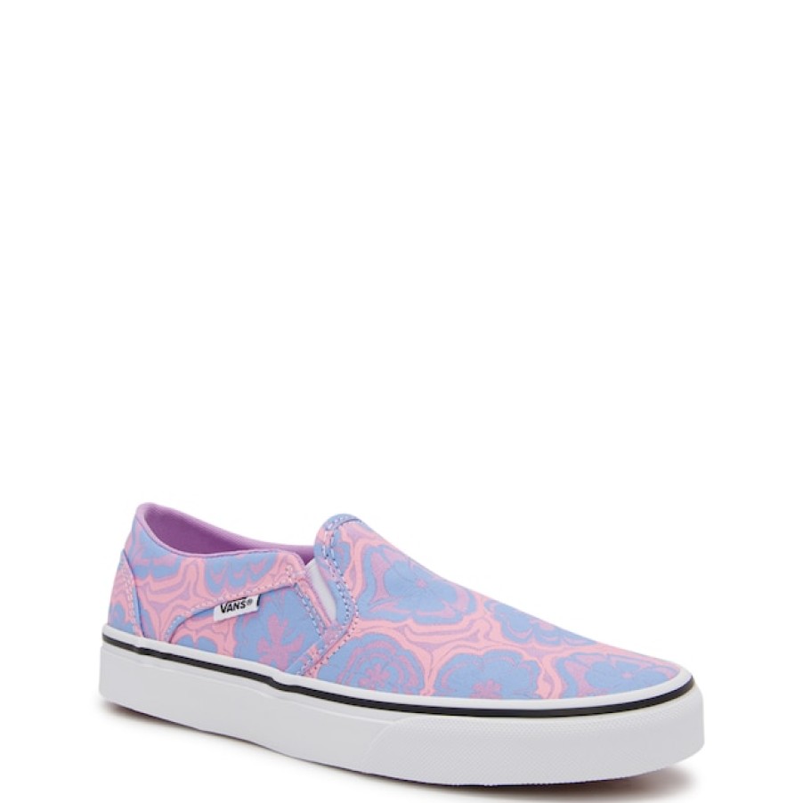 Women Vans Canvas Sneakers | Vans Women'S Asher Psych Floral Slip-On Sneaker