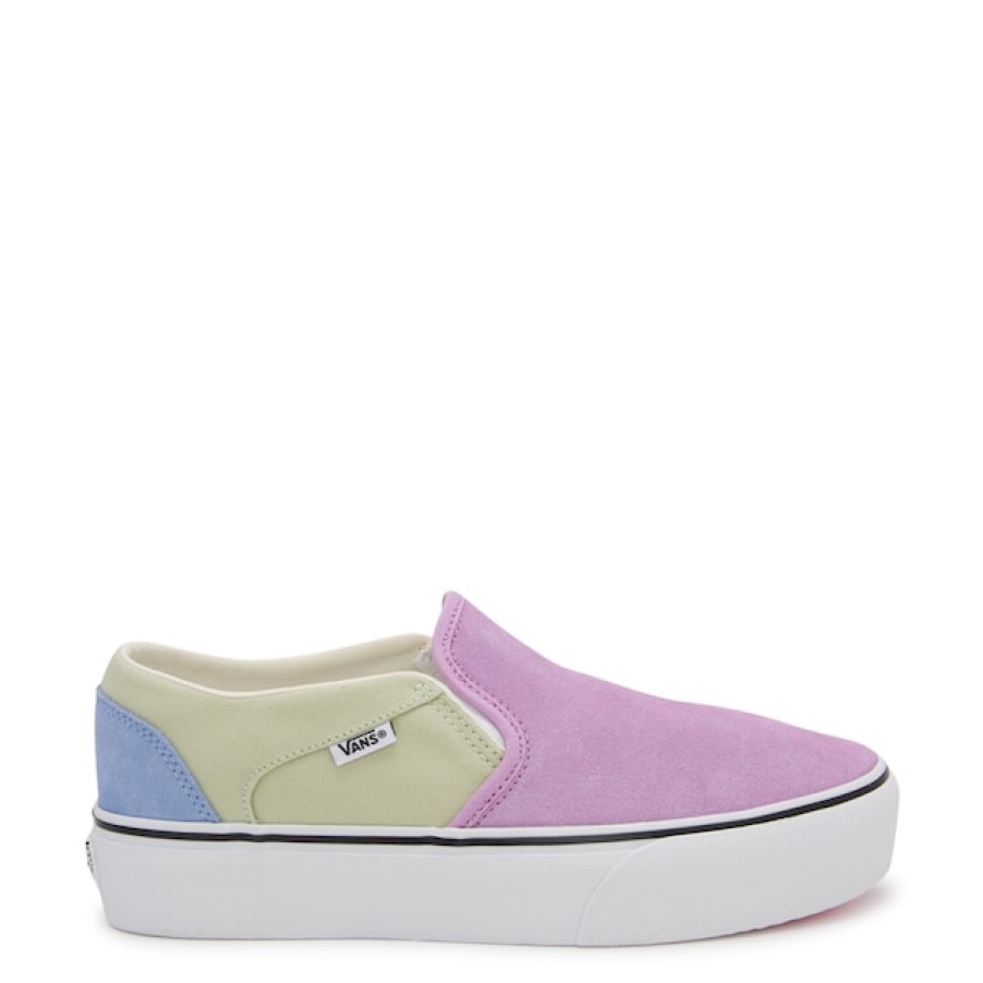 Women Vans Platform Shoes | Vans Women'S Asher Platform Colourblock Slip-On Sneaker