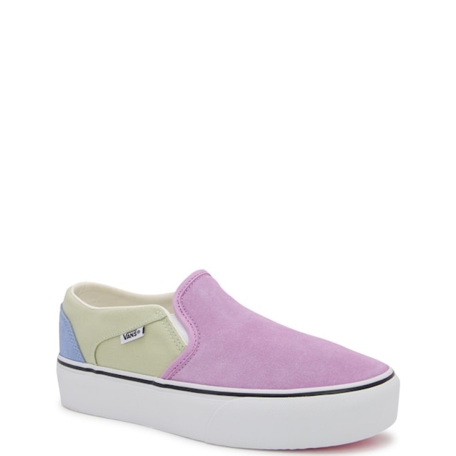 Women Vans Platform Shoes | Vans Women'S Asher Platform Colourblock Slip-On Sneaker